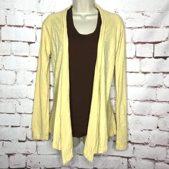 CARILOHA Bamboo Yellow Organic bamboo cotton open hi lo top Size XS - Picture 2 of 15